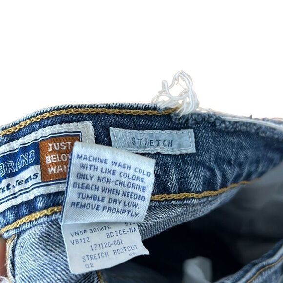 Old Navy Denim Distressed Painting Stretch Bootcut Jeans Blue Size 14 Short - Picture 7 of 8